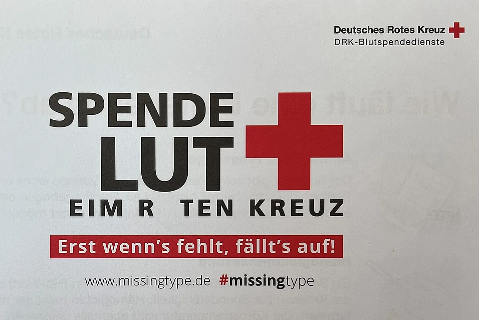 Flyer zur Blutspende des DRK-Blutspendedienst Nord-Ost