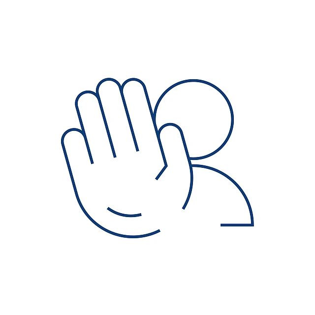 Icon: ausgestreckte abwehrende Hand, Hilfe für Frauen in Not