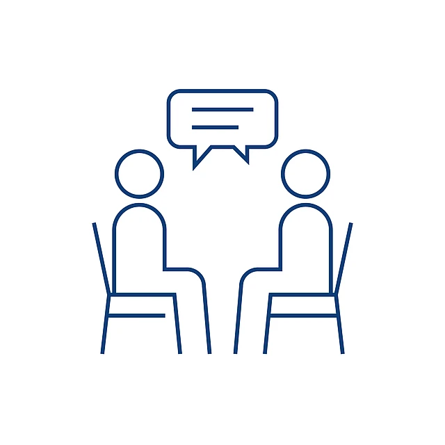 Icon: zwei Menschen beraten sich